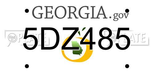 5DZ485 Georgia License Plate