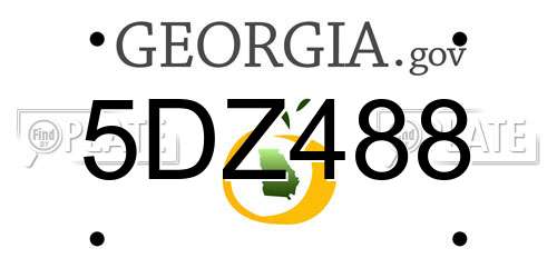 5DZ488 Georgia License Plate