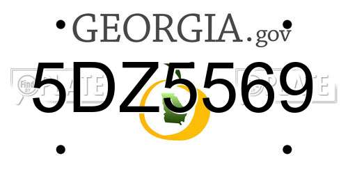 5DZ5569 Georgia License Plate