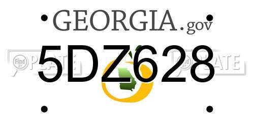 5DZ628 Georgia License Plate