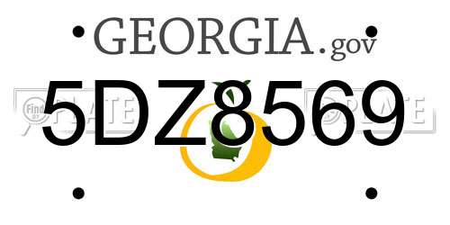 5DZ8569 Georgia License Plate