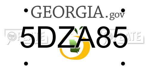 5DZA85 Georgia License Plate