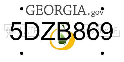 5DZB869 Georgia License Plate