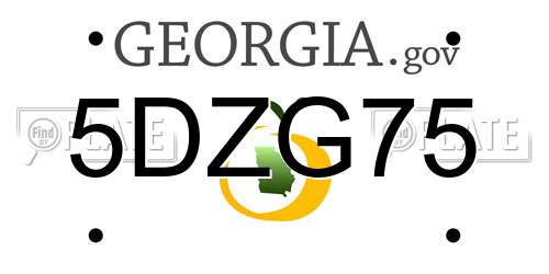 5DZG75 Georgia License Plate
