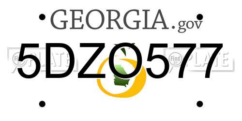5DZO577 Georgia License Plate