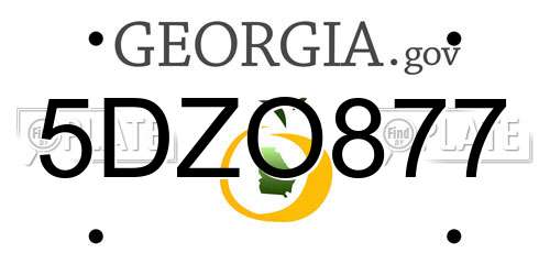 5DZO877 Georgia License Plate