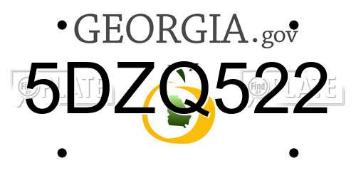 5DZQ522 Georgia License Plate