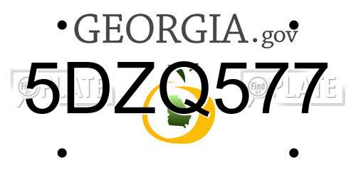 5DZQ577 Georgia License Plate