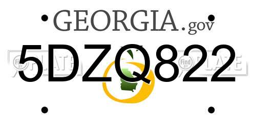 5DZQ822 Georgia License Plate