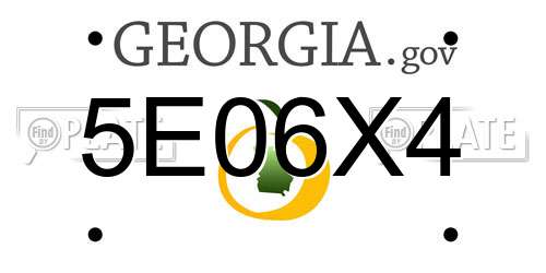 5E06X4 Georgia License Plate
