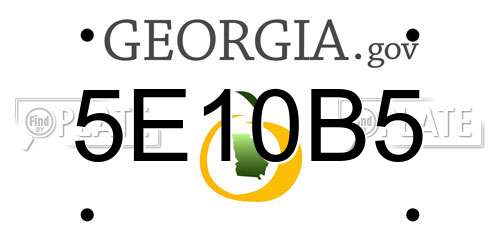 5E10B5 Georgia License Plate