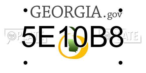 5E10B8 Georgia License Plate