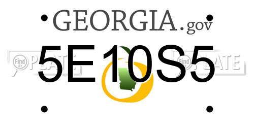 5E10S5 Georgia License Plate