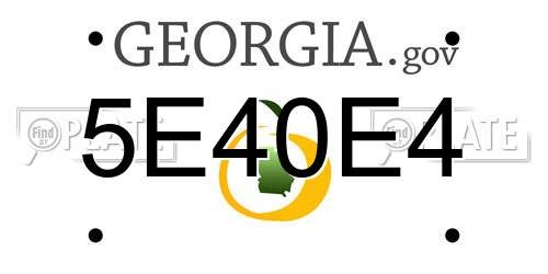 5E40E4 Georgia License Plate