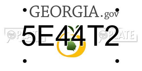 5E44T2 Georgia License Plate