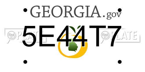5E44T7 Georgia License Plate