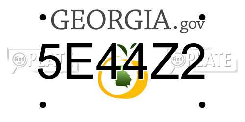 5E44Z2 Georgia License Plate