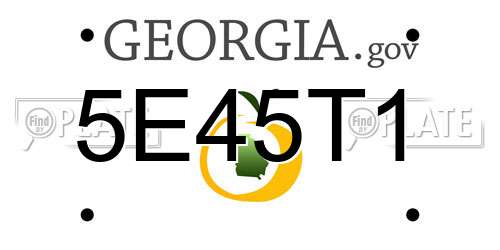 5E45T1 Georgia License Plate