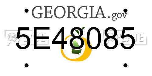 5E48085 Georgia License Plate