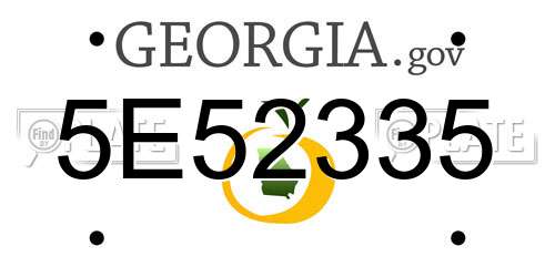 5E52335 Georgia License Plate