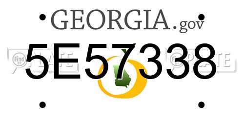 5E57338 Georgia License Plate