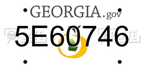 5E60746 Georgia License Plate