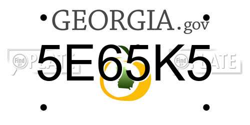 5E65K5 Georgia License Plate