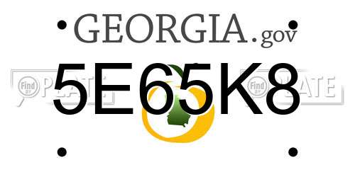 5E65K8 Georgia License Plate