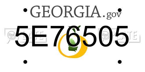5E76505 Georgia License Plate