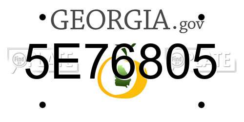 5E76805 Georgia License Plate
