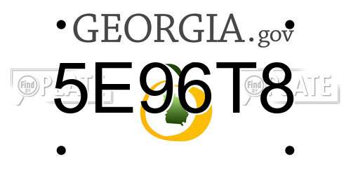 5E96T8 Georgia License Plate