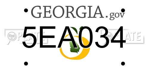 5EA034 Georgia License Plate