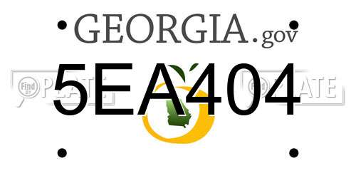 5EA404 Georgia License Plate