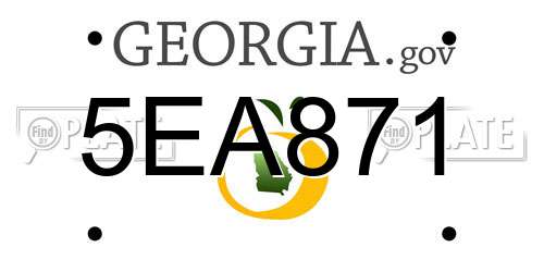 5EA871 Georgia License Plate