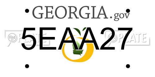 5EAA27 Georgia License Plate