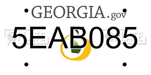 5EAB085 Georgia License Plate