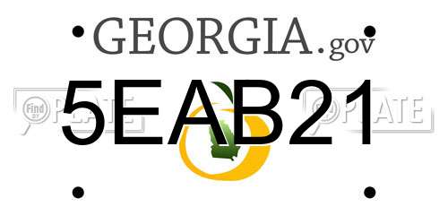 5EAB21 Georgia License Plate