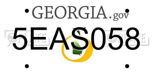 5EAS058 Georgia License Plate