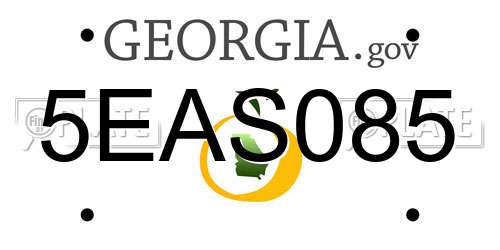 5EAS085 Georgia License Plate