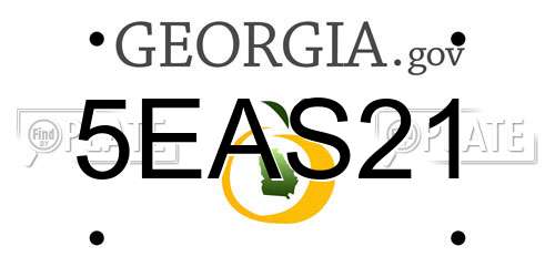 5EAS21 Georgia License Plate