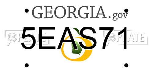5EAS71 Georgia License Plate