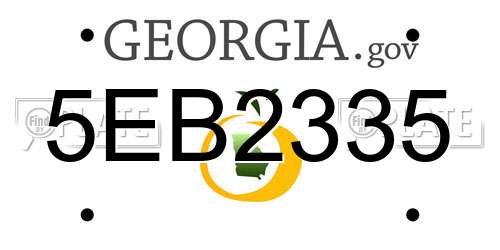 5EB2335 Georgia License Plate