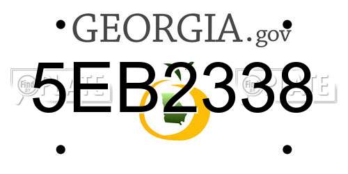 5EB2338 Georgia License Plate
