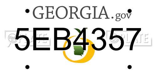 5EB4357 Georgia License Plate