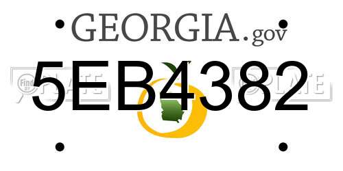 5EB4382 Georgia License Plate