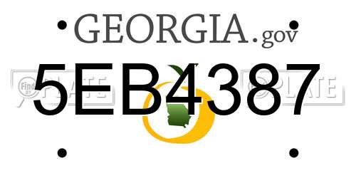 5EB4387 Georgia License Plate