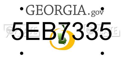 5EB7335 Georgia License Plate