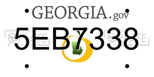 5EB7338 Georgia License Plate