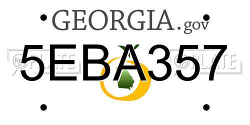 5EBA357 Georgia License Plate