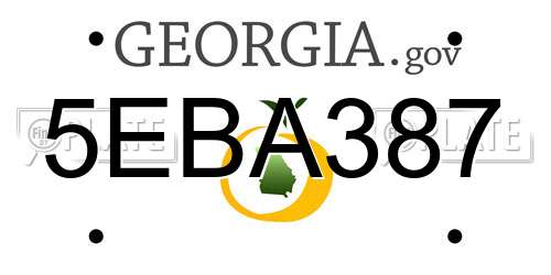 5EBA387 Georgia License Plate